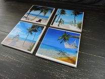 Beach Theme Ceramic Coasters 4 small