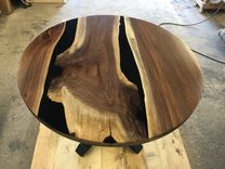 Walnut & Resin Round Trestle 2 small