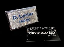 Personalized Crystallized Custom Business Card Holder Genuine European Crystals Bedazzled 3 small