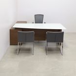 Custom Executive Office Desk With Credenza, Tempered Glas Top - Avenue Curved Desk 6 small