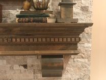 Fireplace Mantel Traditional Dental Molding Snake River Design With Corbels Stained Dark Walnut 4 small