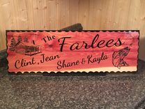 Personalized Family Name Sign Custom Carved Cedar Wood Plaque 5 small