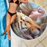 Summer Beach Towel Vacation Pool Beach Blanket Fantasy Tiger Love Towel 5 small