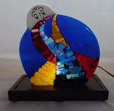 Fused Glass Moon Sculpture - To The Moon 2 small