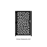 Decorative Steel Gate - Metal Art Panel - Hieroglyph Steel Panel - Decorative Room Divider 4 small