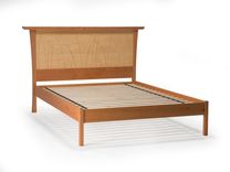 Bed Frame Queen, Headboard, Platform Bed King, Cherry Wood Posts, Maple Panel, "Prairie Platform" 2 small