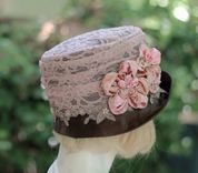 Custom Order For Jacque  Lace Covered Riding Hat 3 small