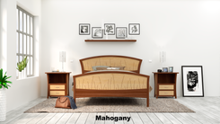 Modern Bed Frame, Walnut Headboard, Wood Bed, King Size Bed, Queen, Art Deco, 6 small