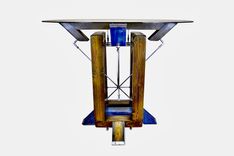 Contemporary Modern Custom High Top Dining Wood And Metal And Glass Table 5 small