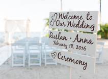 Ivory Welcome Wedding Sign, Beach Wedding Decor 2 small