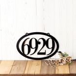 Hanging Oval Horizontal Metal House Number Plaque 1 small