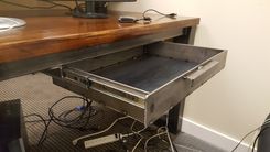 Metal Frame & Reclaimed Wood Reception Desk 5 small