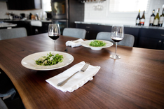 Live Edge Dining Table With Bench, Black Walnut Dining Table, Kitchen Table With Bench 5 small