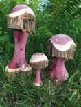 Rustic Garden Mushrooms 3 small