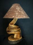 Rustic Handmade Juniper Table Lamp With Turquoise Inlay 3 small