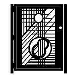 Modern Artistic Metal Gate - Mid-Century Modern Design - Flw Design - Geometric Garden Gate 3 small
