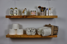 Red Oak Live Edge Shelves, Floating Shelf, Live Edge Bookshelf, Raw Edge Wood Shelf 3 small