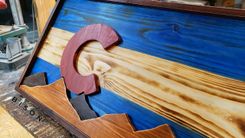 Large Wooden Colorado Flag With Frame 18x32in 2 small