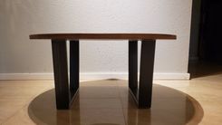 Round Walnut Top With Metal Base Coffee Table 3 small