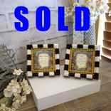Hand Painted Checks Vintage Inspirational Framed Prints Checked Picture Decor 1 small