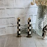 Elegant Check Candle Set Checked Dinner Candles 4 small