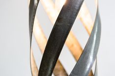 Wine Barrel Ring Swirl Pendant Light - Suliya - Made From Retired California Wine Barrel Rings 5 small