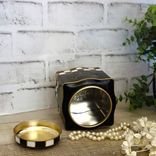 Courtly Vanity Storage Checked Cotton Ball Jar Checked Tea Tin 2 small