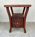 Solid Walnut And Walnut Burl Veneer Nightstands 1 small