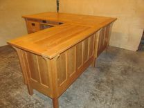 Recption Desk Mission Style Amish Style Walnut Oak Cherry Maple 3 small