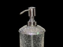 Crackled Glass Crystallized Soap Dispenser Chrome Lotion Pump Bling Bath European Crystals 2 small
