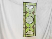 Antique Stained Glass Transom Window, Vintage Window Valance, Recycled Glass 5 small