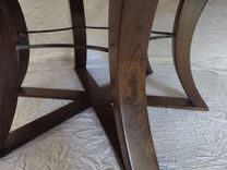 8' Diameter Round Walnut Dining Table 3 small