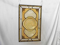 Stained Glass Plate Panel 1930s Depression Glass Madrid Window Treatment 2 small