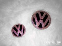 Pink Volkswagen Emblems Car Bling Bedazzled Vw Badges Genuine European Crystals 3 small