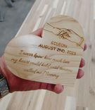Personalized newborn wood heart gift 3 small