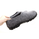 Men's Eco-Friendly Wool Moccasin Slippers Gray 2 small