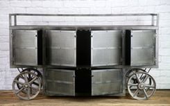 Industrial Bar Cart, Beverage Station, Vintage Industrial Bus Station, Industrial Busser Station 4 small