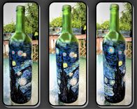 Hand Painted, Wine Bottle, Painted Wine Bottle, Wife Gift, Husband, Anniversary, Gift, Wine Art 5 small