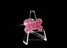 Round Crystallized Personalized Dog Tag Genuine European Crystals Bedazzled 3 small