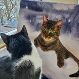 Realistic Custom Pet, Dog, Cat Portrait Painting On Canvas Or Archival Paper 5 small