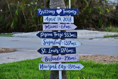 Nautical Beach Directional Sign, Wood Arrow Signage For Wedding 1 small