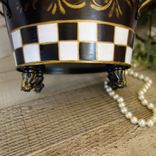 Vintage Check Small Towel Caddy Holder Black And White Check Vanity Organizer 4 small