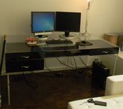 Acrylic Master Desk - Full Sized, Drawers, Keyboard Pull Out.  Hand Crafted, Custom Size Available 5 small