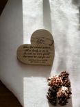 Personalized newborn wood heart gift 1 small