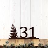 Metal House Numbers Sign with Pine Trees 1 small