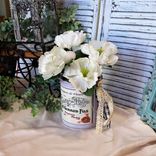 Vase Camellia Flower Arrangement Vintage French Tabletop Bucket Planter 3 small