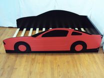 Car Twin Kids Bed Frame - Handcrafted - Car Themed Children's Bedroom Furniture 3 small