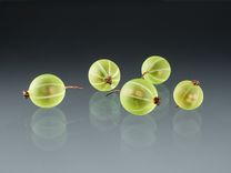One Realistic Glass Green Gooseberry Sculpture, Hand Blown and Life-Sized 2 small