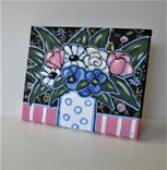 Acrylic Still Life Painting, 8" X 10", Small Art Canvas, Original Floral Wall Hanging 3 small