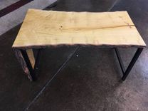 Mulberry Waterfall Edge Coffee Table With Steel Legs 5 small